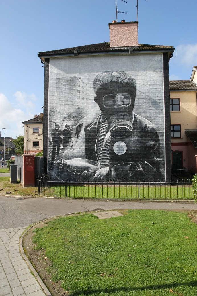 Iconic “You Are Now Entering Free Derry” mural in the Bogside, Derry