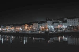 A striking shot of the Waterford city at night