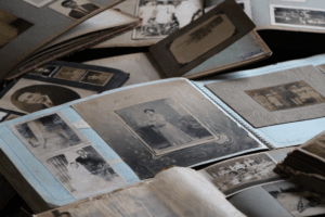 An image of an old photo album