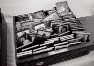Old photos used for genealogy research. 