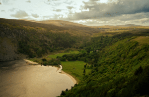 Grassy hills to visit during Wicklow day tour from Dublin.