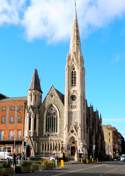 This image shows stunning architecture of a church in Dublin.