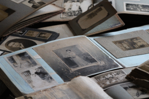 An image of an old photo album