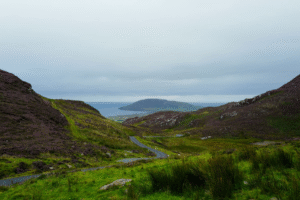 Breathtaking Irish countryside meeting the ocean coastline