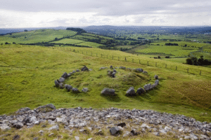 An image of large green fields in County Meath