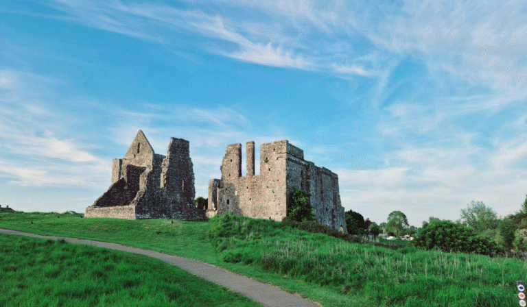 An image of an old structure in a large field in Ireland